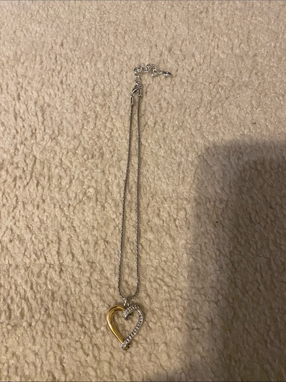 Two-Tone Heart Pendant Necklace - Gold & Silver